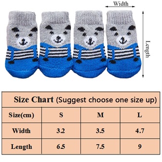 Pet Dog Socks 4Pcs cat Cute Anti-Slip socks soft cotton pet socks supplies #4