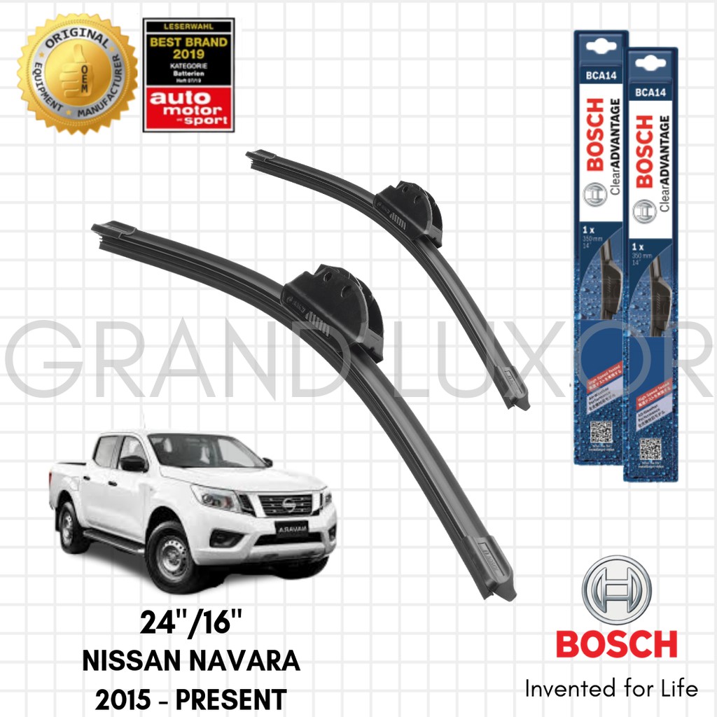 Bosch Wiper Blade Set For Nissan Navara 2016 Present (24 / 16