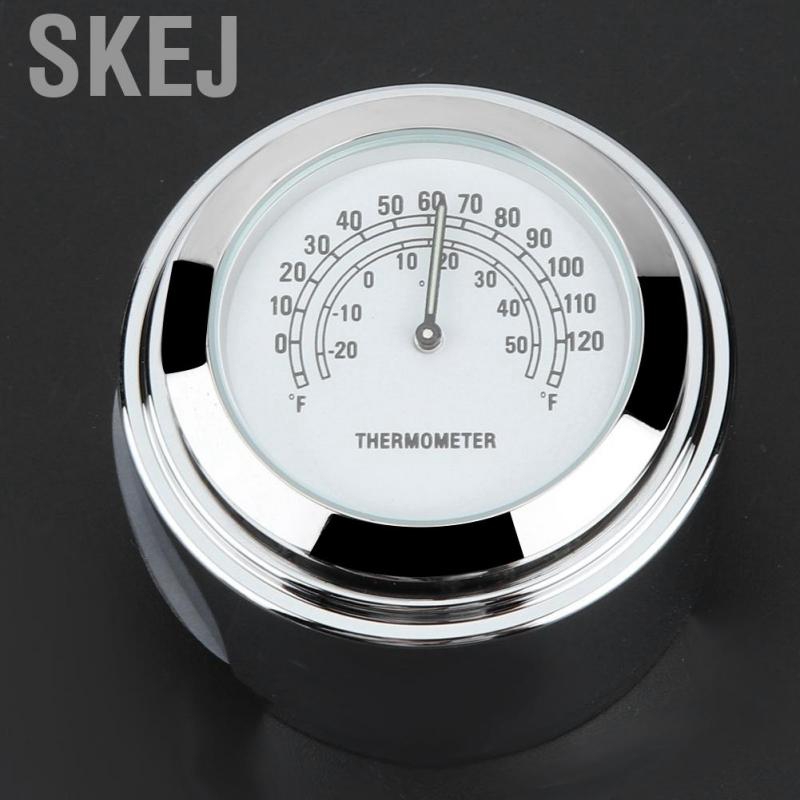 Acouto 7//8 1 Motorcycle Handlebar Mount Thermometer Waterproof Temp Dial Gauge with Aluminum Alloy White