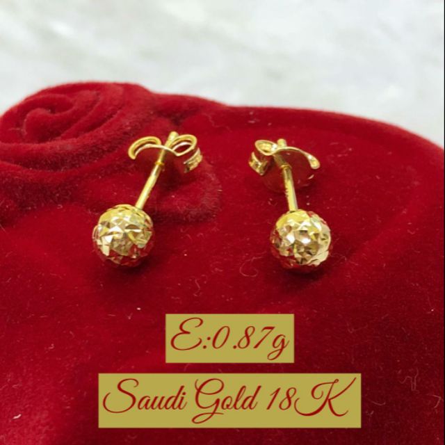 ☑️COD 18k saudi gold STUD EARRINGS | Shopee Philippines