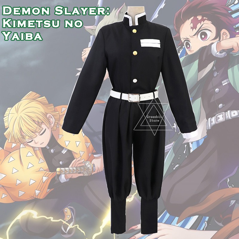 Men Boys 1 Set Uniform Anime Demon Slayer Kimetsu No Yaiba Cosplay Kamado Tanjirou Agatsuma Zenitsu Shopee Philippines