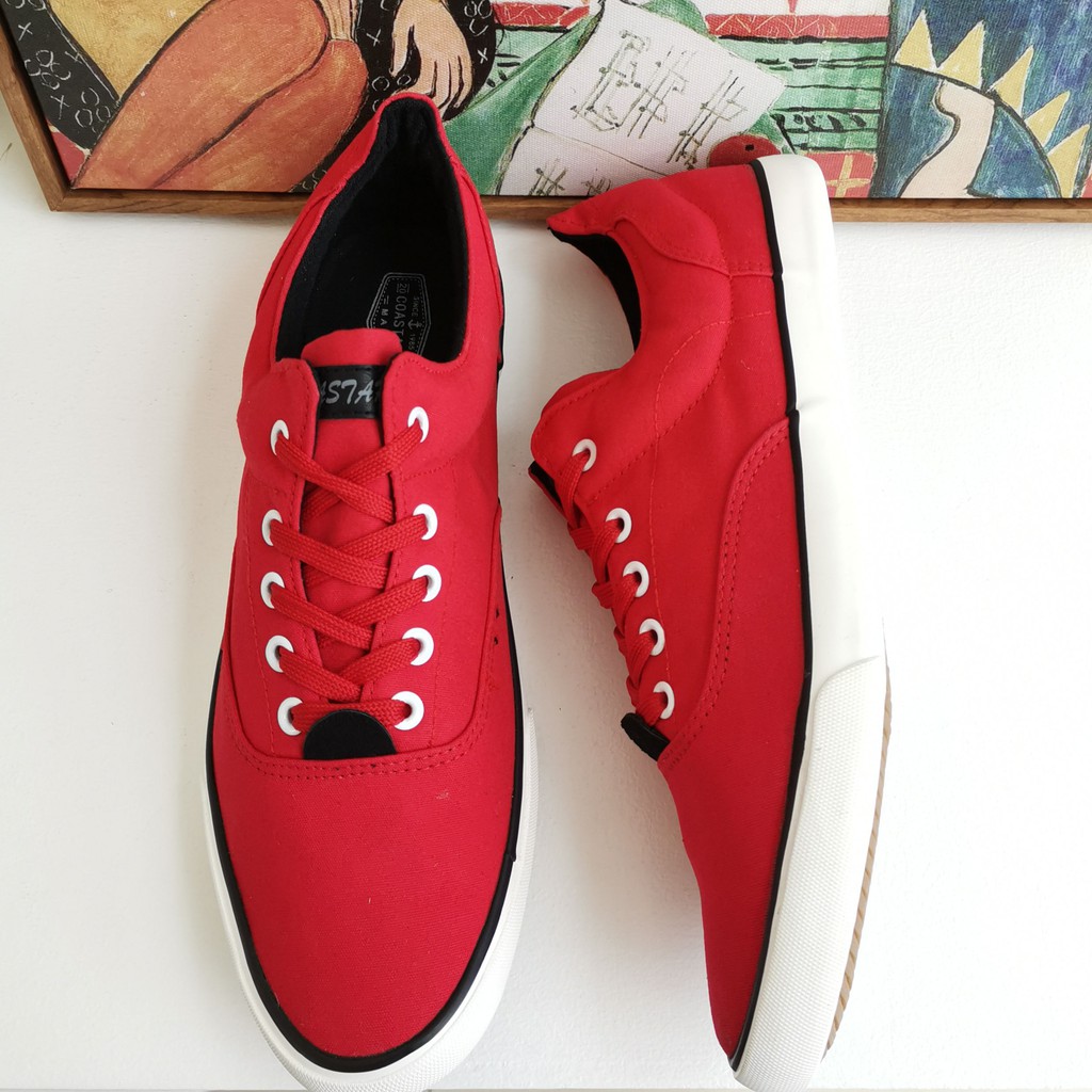 red canvas shoes mens