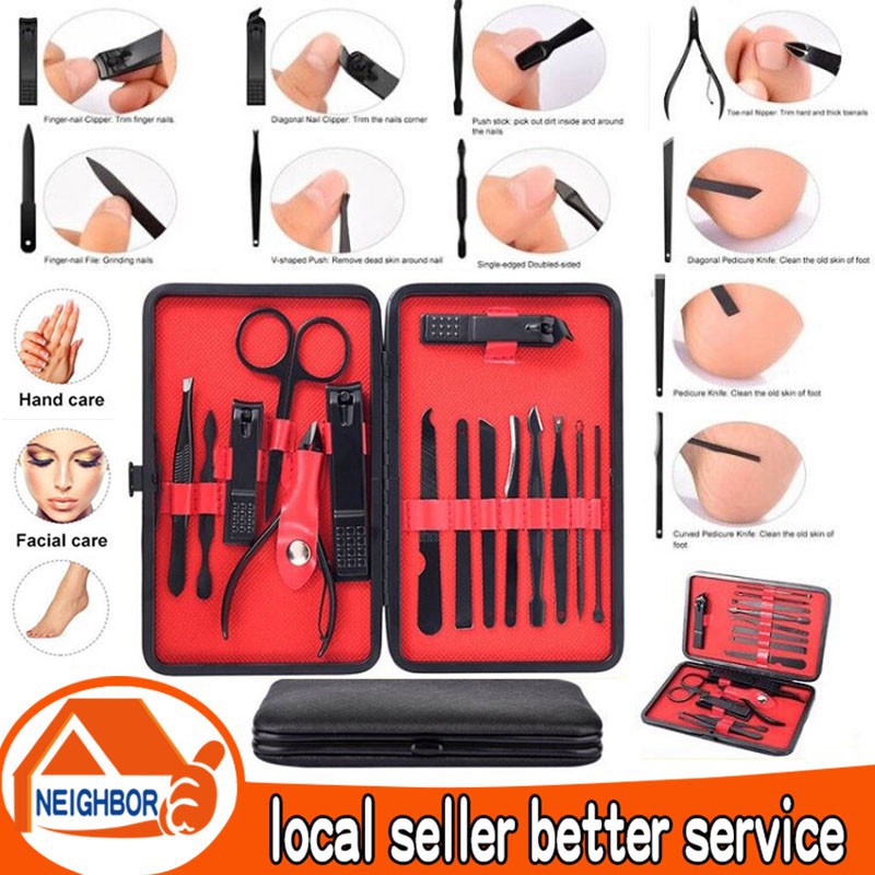 nail cutter set nail cutter 【In Stock】15in 1 Nail Clipper Set Stainless