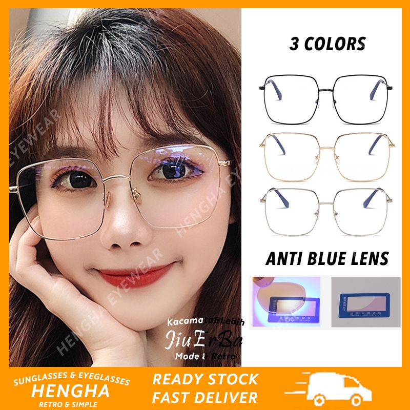 【Hengha】Anti Blue Eyeglasses Korean Design Square Metal Frame