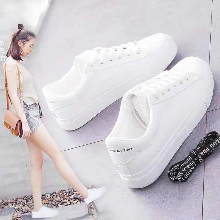 2022 Best selling Korean ladies white simple shoes (Add 1 size