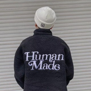 Human made Japanese Trendy Autumn Winter Thick Lamb Fleece Double-Sided Coat Jacket Girls Don't Cry Plus Size