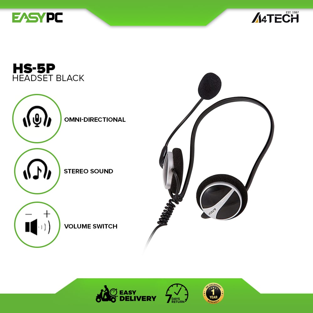 A4Tech HS5P Headset Black,HS5P Headset,A4Tech HS5P Headphone, Best