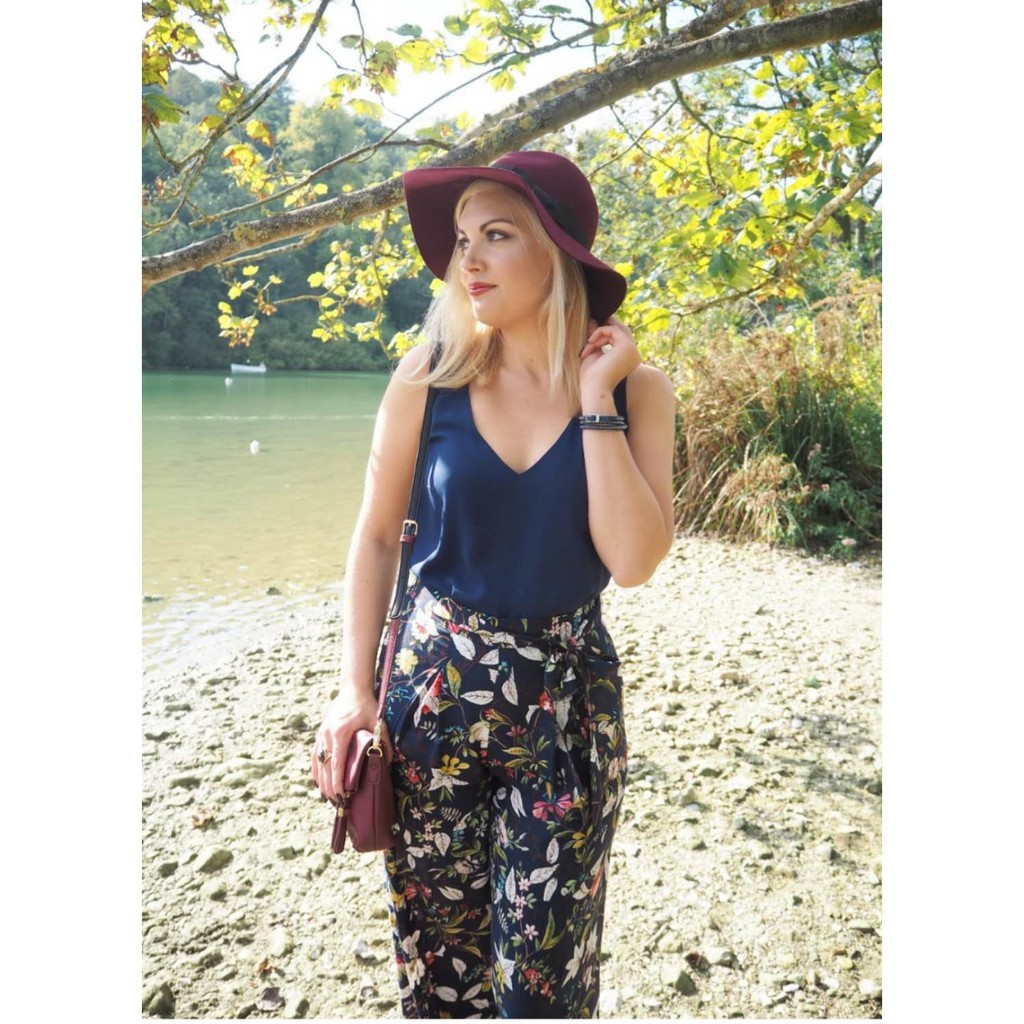 blue top floral pants terno casual terno korean terno ootd wear | Shopee Philippines