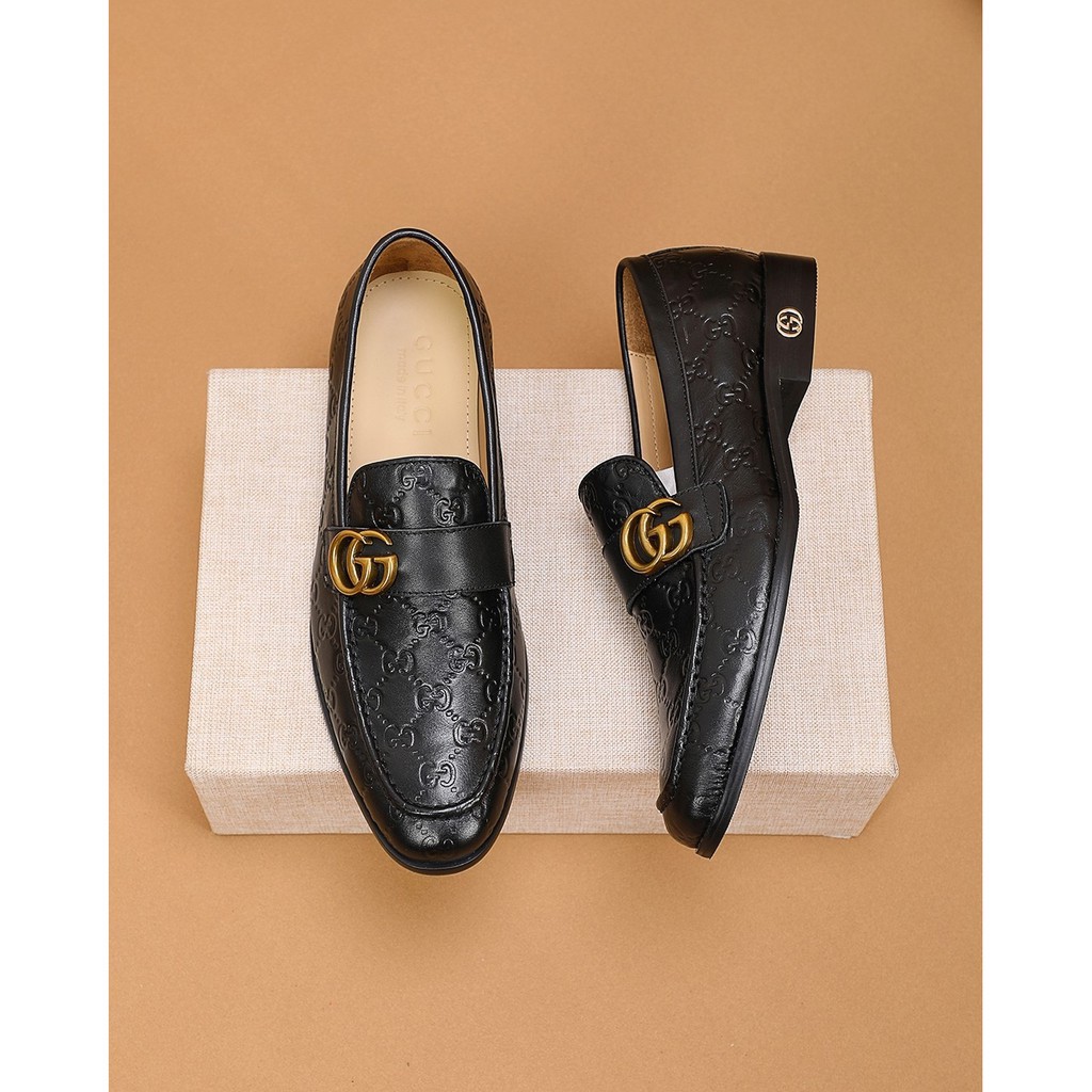 ▧◅advanced Gucci Men'S Leather Shoes Comfortable Breathable Leather Flat Shoes  GUCCI shoes men | Shopee Philippines