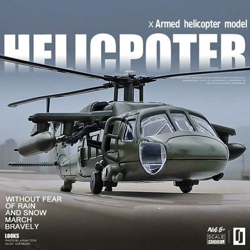 1:64 Alloy Diecast Black Hawk Armed Helicopter Military Fighter Model Chopper 