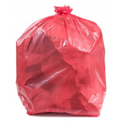 different colored trash bags