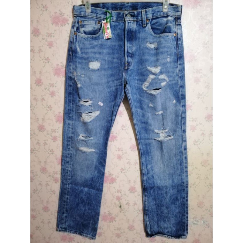 Ripped Jeans Button Fly Levi's 501 Pants for Men Tattered | Shopee  Philippines