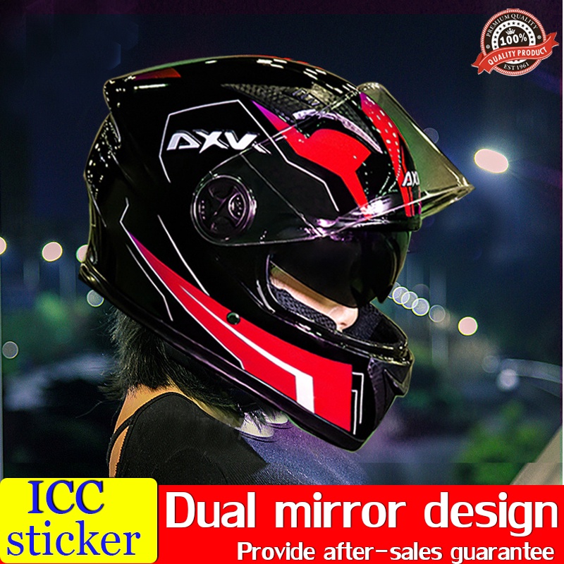 ICC Stickers Helmet Full Face Dual Visor road racing helmet Motorcycle