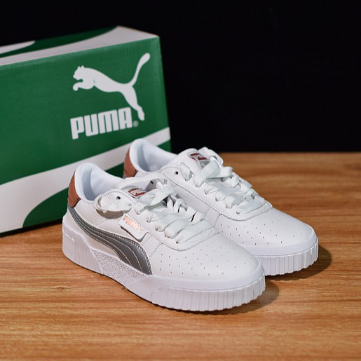 puma cali white silver