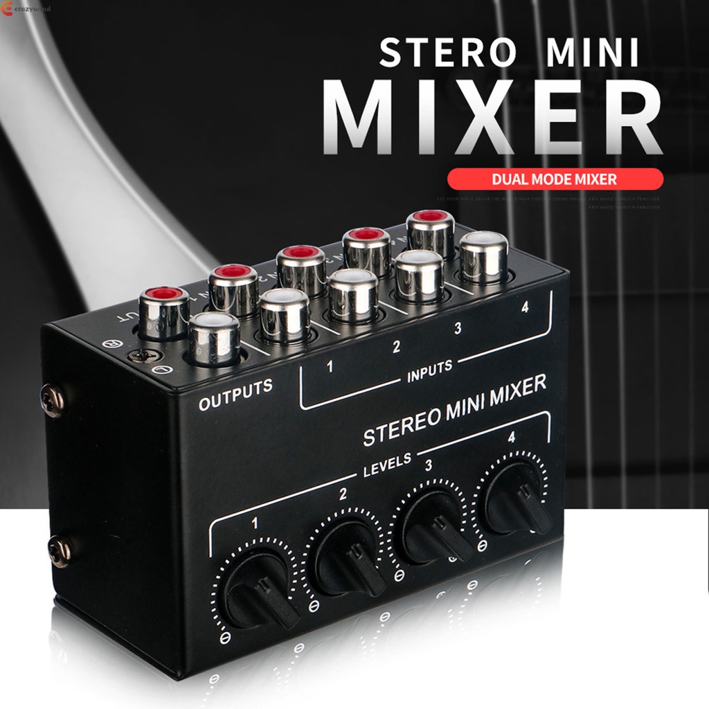 Passive Mixer Audio Stereo Hub 4Channel Mixers Mixer Controller Music Accessory Home Powered