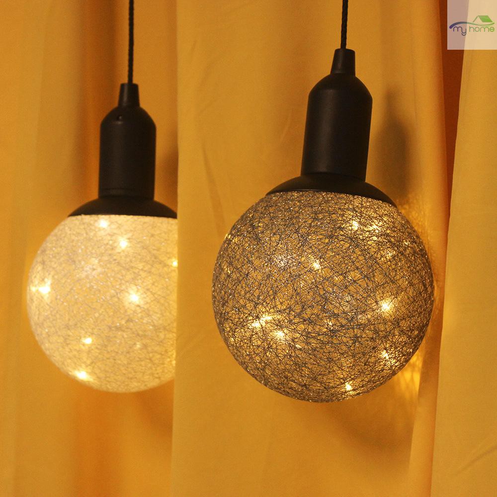 10 Led Ball Design Atmosphere Night Light Pendant Lamp Pull Switch 3 Aaa Battery Powered Operated