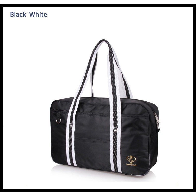 black and white school bag