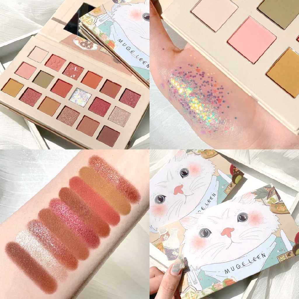 MUGE LEEN Cute cats 18colors eyeshadow plete | Shopee Philippines