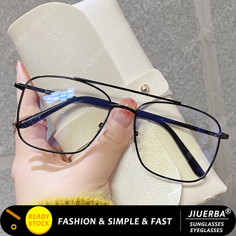 Jiuerba New Fashion Metal Square Glasses Fashion Retro Double Beam