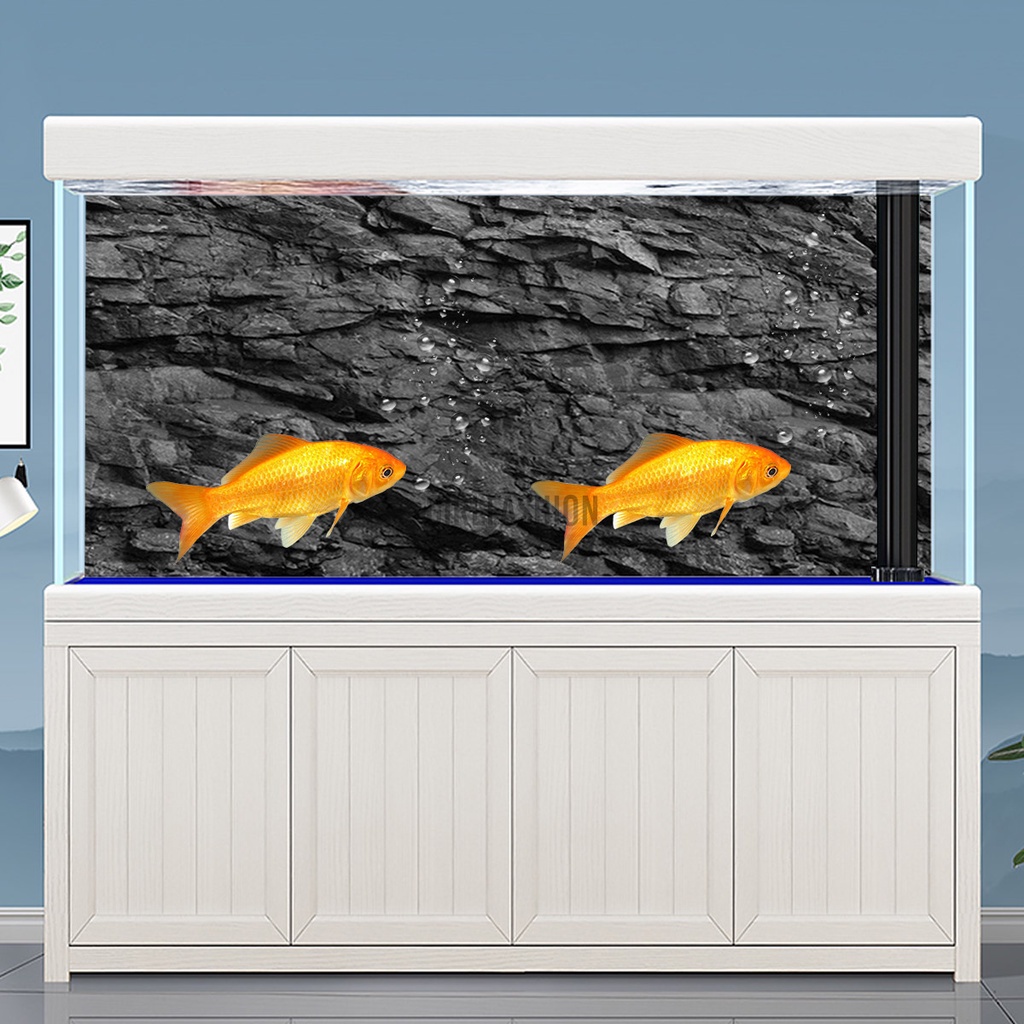 3D Effect Black Stone Texture Aquarium Background Poster Fish Tank Backdrop  Deco | Shopee Philippines