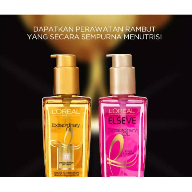 L Oreal Paris Elseve Extraordinary Oil Hair Serum Original Pink Gold 100ml Exp 2023 Shopee Philippines