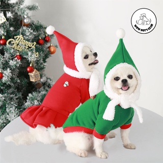 WOWPETSCLUB Christmas Pet Dog Cat Clothes Hat Santa Costume Puppy Funny Dress Clothing Small Puppy
