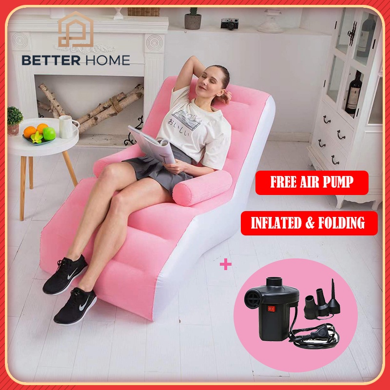 (Free Air pump) Lazy Sofa Inflated Soft Sofa Bed Seater Removeable