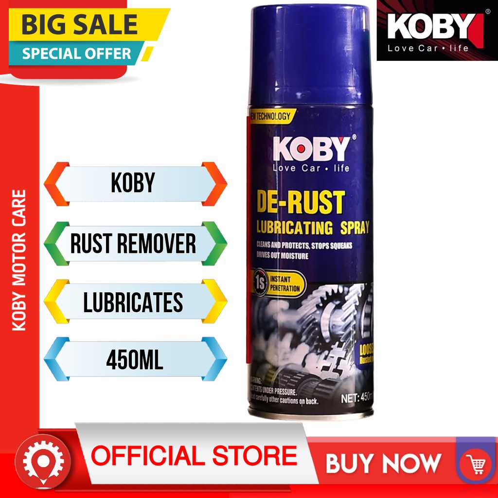 Koby Rust Remover Lubricating Spray and Oil 450ml Shopee