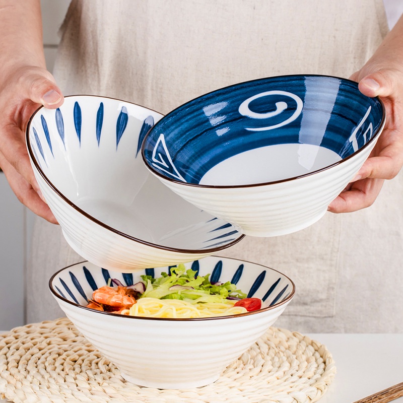 Dailyhome 8 Inch Japanese Ceramic Ramen Bowl Noodle Soup Bowls ...