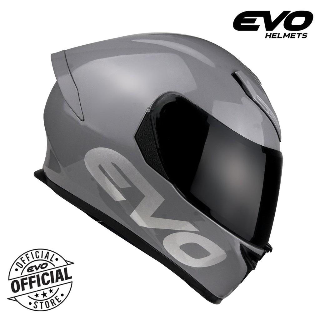 EVO GSX 3000 V2 Plain Cool Gray Full Face Dual Visor Helmet Shopee