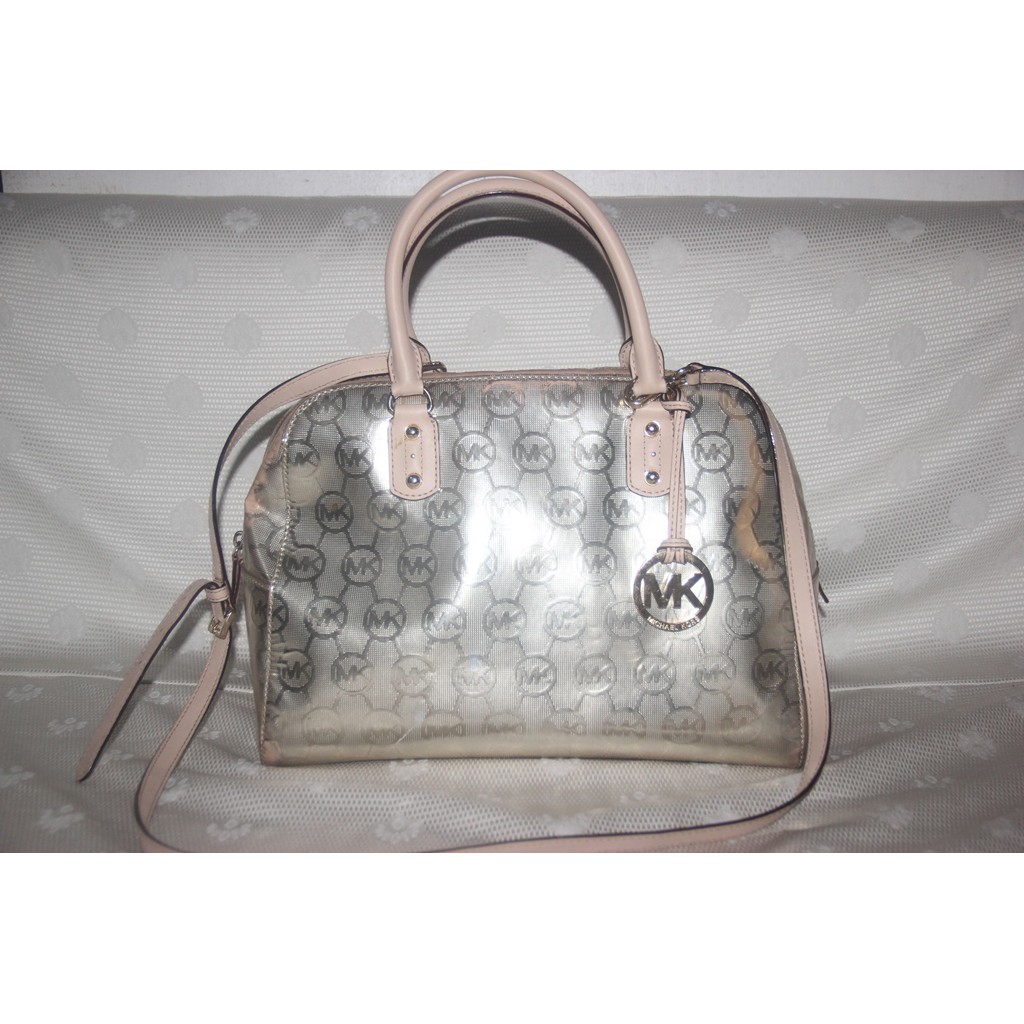 mk metallic tote