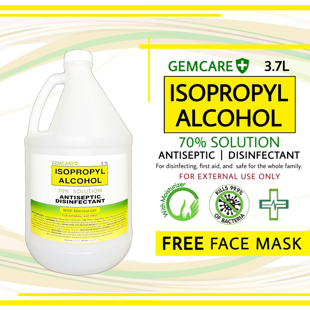 70% Isopropyl Alcohol 1 Gallon Antiseptic Disinfectant With Moisturizer
