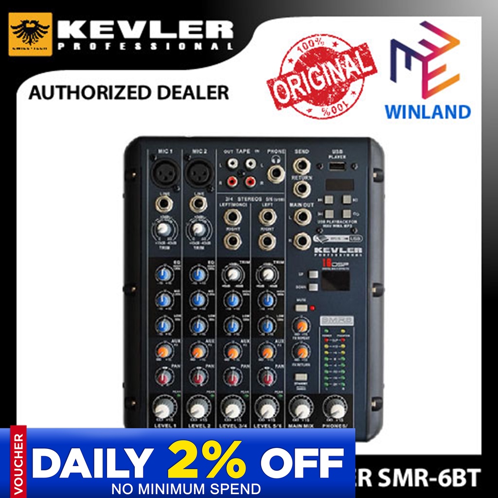 Kevler 6 channel Compact Mixer SMR6BT with USB/BLUETOOTH/MP3 PLAYER