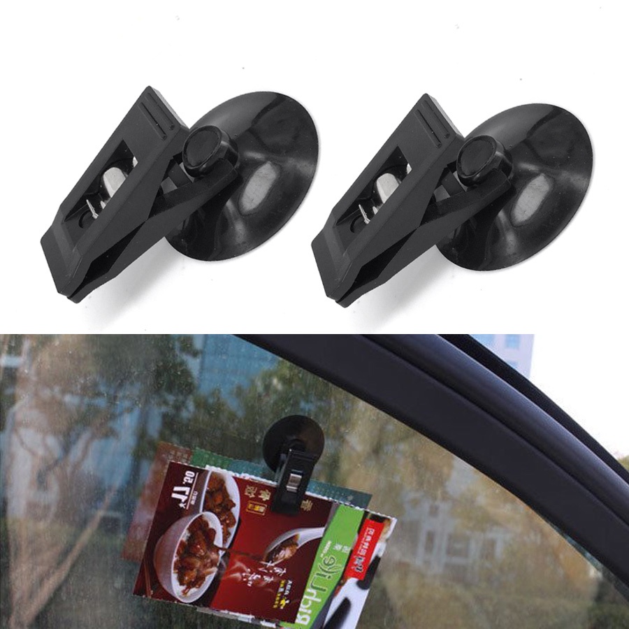 1Pair Removable Car Mount Suction Cup Bracket Ticket Clip Auto Fastener Clips 