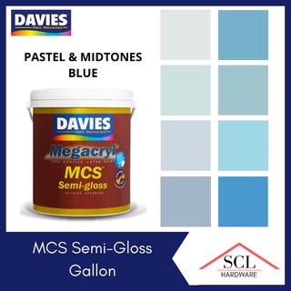 DAVIES Megacryl Semi Gloss BLUE Shades 4 Liters / Gallon (PASTEL & MIDTONES)