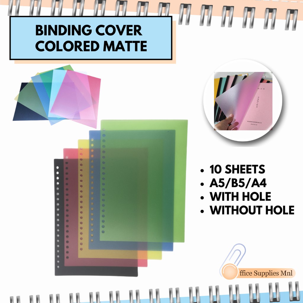 Binding Cover PP Matte Colored A5 | B5 | A4 10 sheets - Officom Cover ...