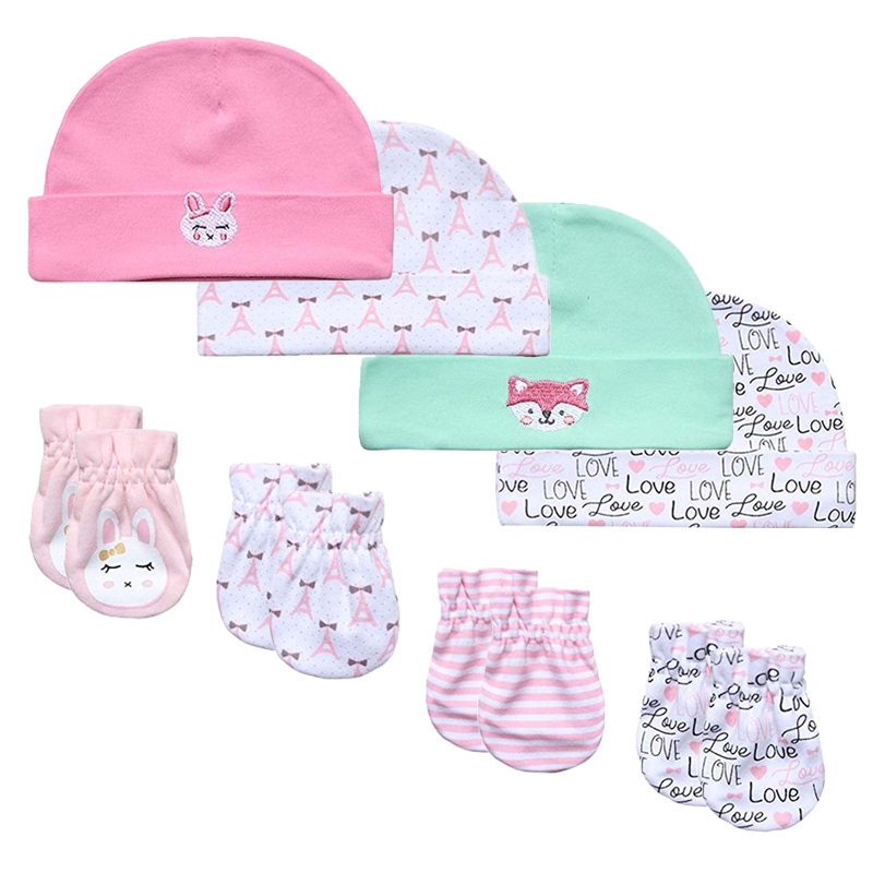 newborn hats and scratch mitts