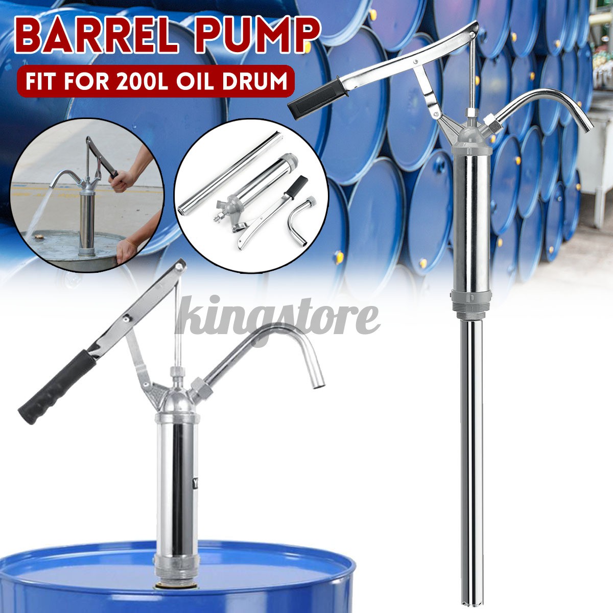 Lever hand Oil Pump Barrel Pump Oil Fluids / Diesel 55 Gallon Drums