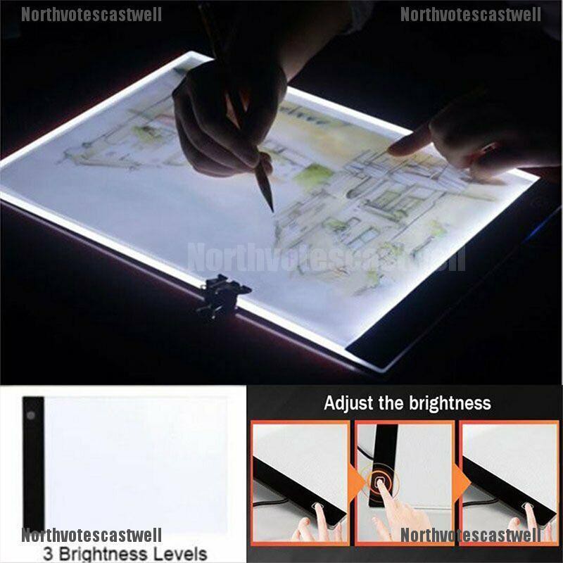Northvotescastwell Dimmable USB A4 LED Light Box Tracing Board Art Stencil Drawing Pattern Pa NVCW