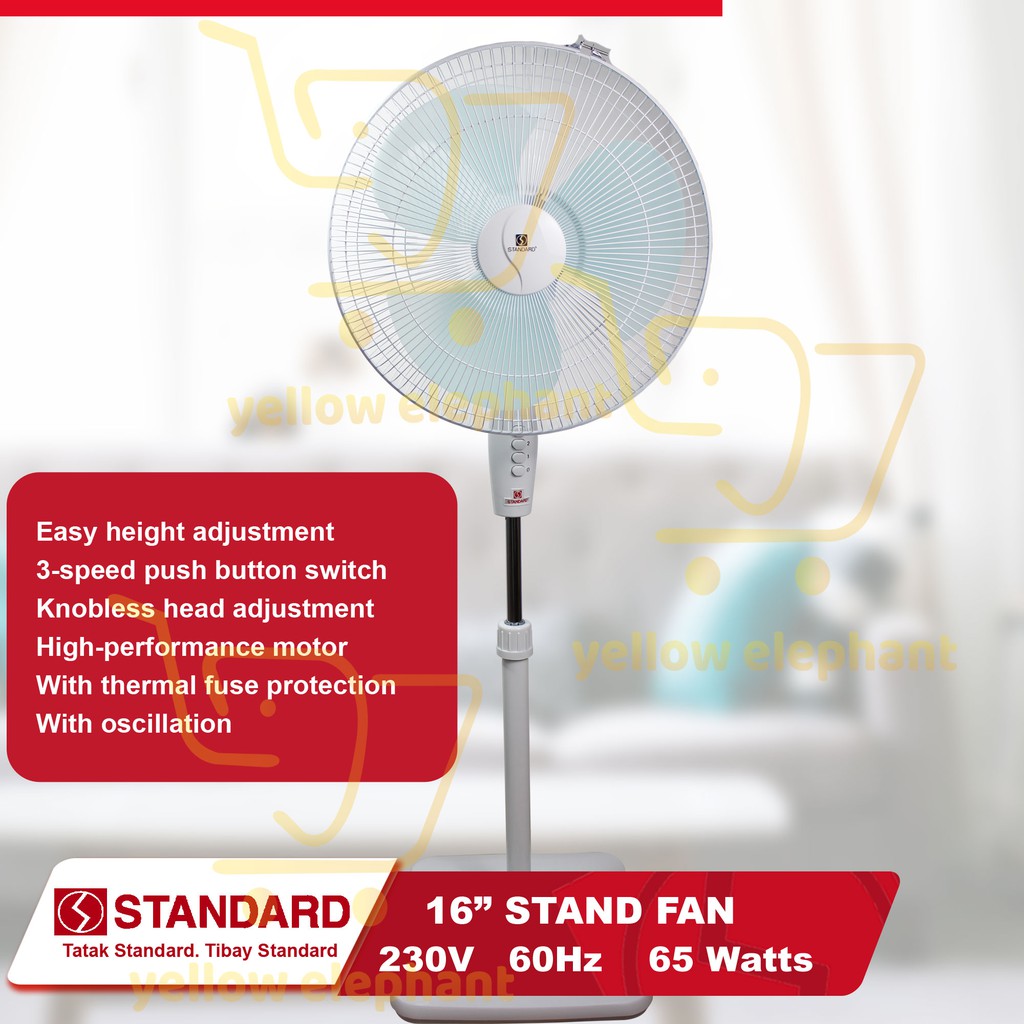 Standard Electric Fan Stand 16inches Plastic Blade (65 Watts) Shopee