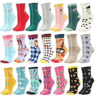2022 Women Socks Cartoon Animal Cute Printing Kawaii Calcetines Haraujuku Funny Colorful Sock