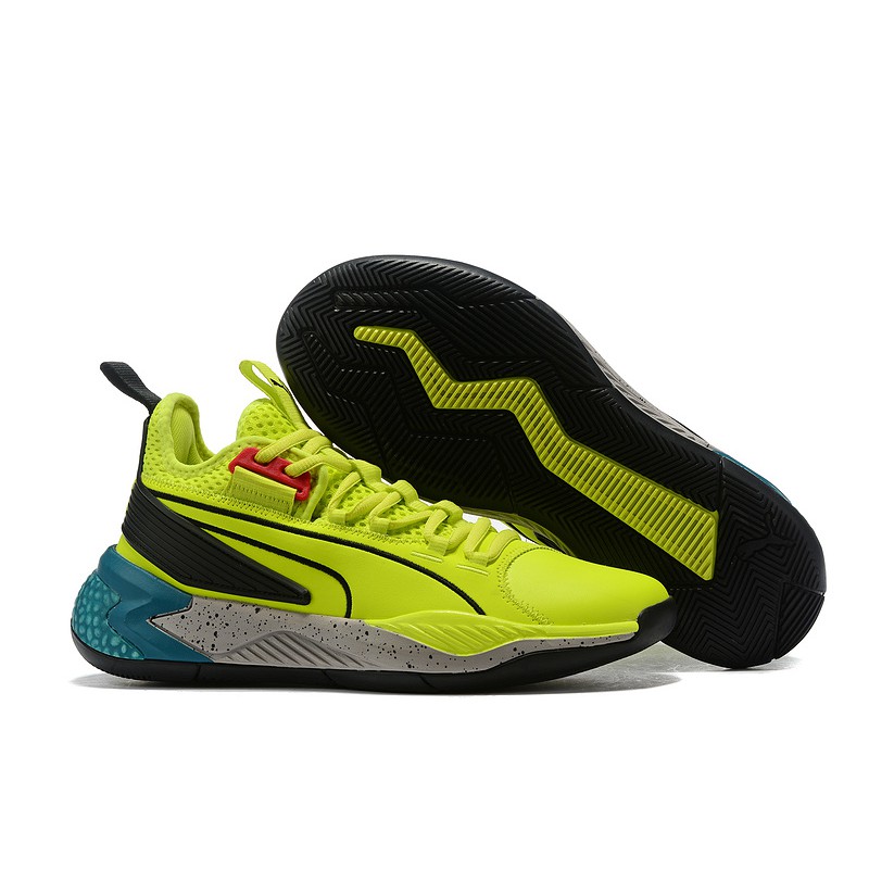 puma shoes green and black