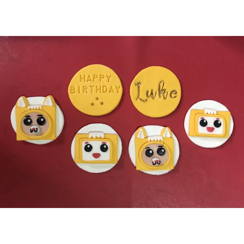 Edible Cupcake toppers (Lanky Box) 6 pcs fondant/ pastillas Shopee