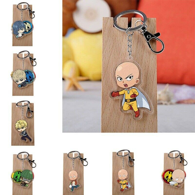 Anime One Punch Man Saitama Genos Double Sided Acrylic Keychain Shopee Philippines