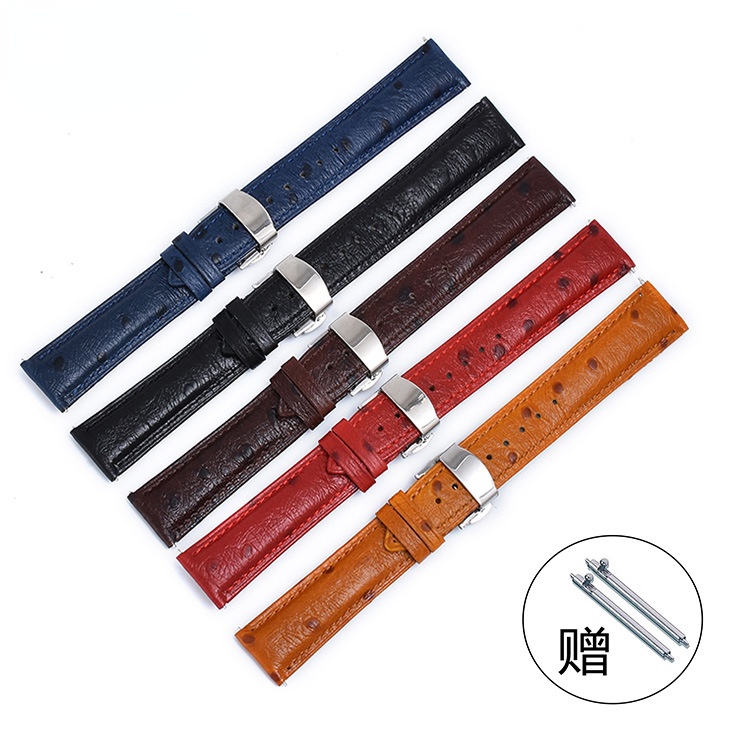 18mm 19mm 20mm 21mm 22mm Watch Strap Retro Ostrich Style Leather Watch ...