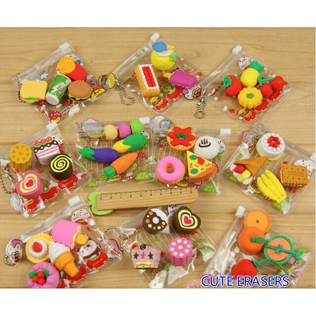 Fancy Eraser Pack Cute Pencil Eraser 515 Contents 4pcs (food Eraser) Shopee Philippines