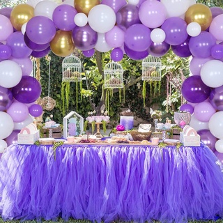JOYMEMO Purple and Gold Party Decorations for Women Adults Happy Birthday Backdrop Party Supplies Purple Gold Balloon Garland Arch Kit Purple Happy Birthday Decor #5