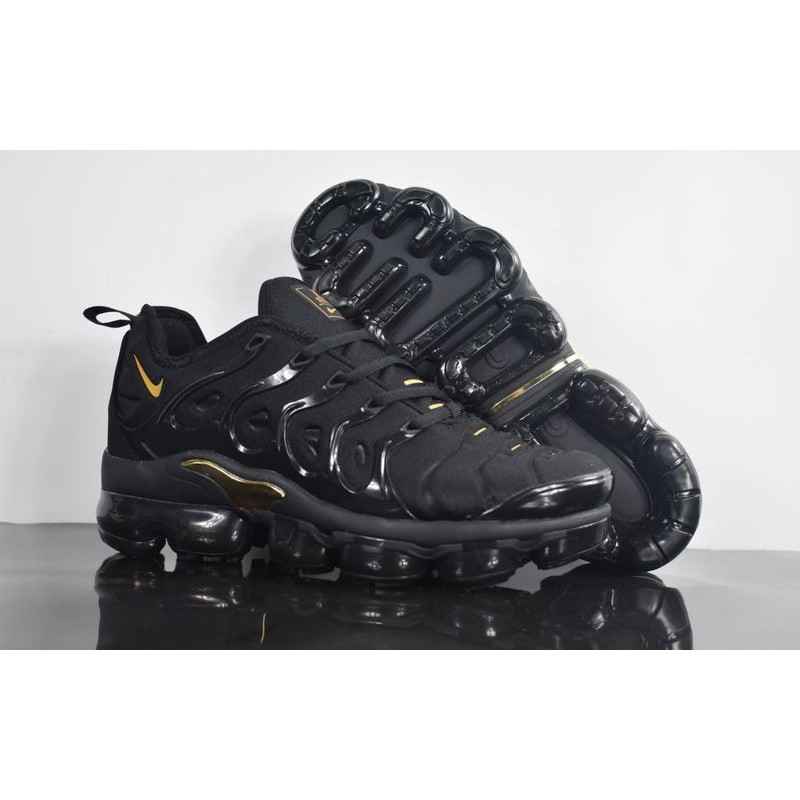 nike vapormax plus gold and black