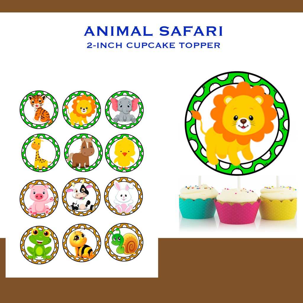 safari-cupcake-toppers-safari-baby-shower-safari-birthday-jungle