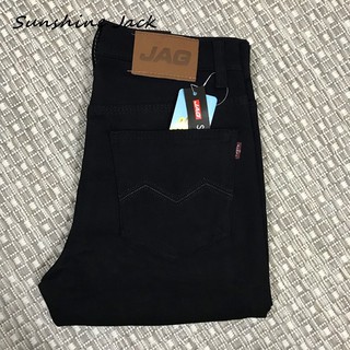 7702# JAG Black Cotton Stretchable Fashion Skinny Jeans For Men